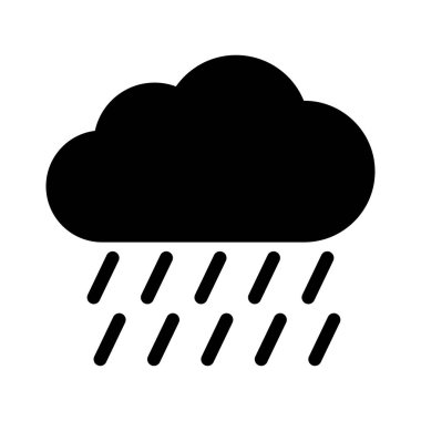 yağmur glyph düz vektör simgesi