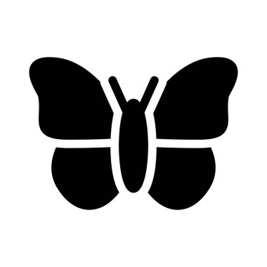 kelebek glyph düz vektör simgesi