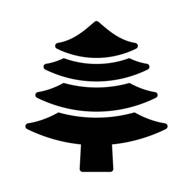 düz doğa glif simge vektör