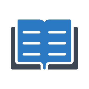 kitap glyph renkli vektör simgesi