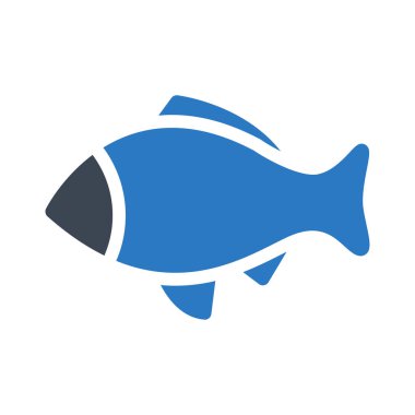 deniz ürünleri glif simge renk vektör