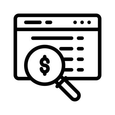 tarayıcı ince çizgi vektör simgesi