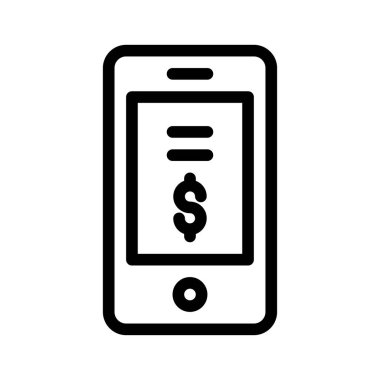 Telefon İnce Satır Vektörü Simgesi