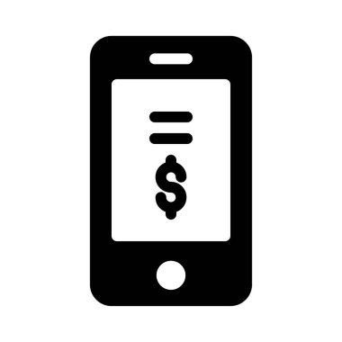 düz telefon glif simge vektör