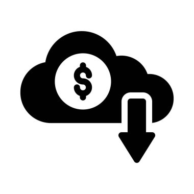 dolar glif düz vektör simgesi