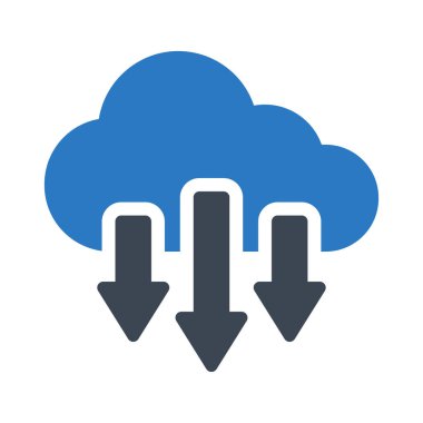 bulut glif renk vektör simge