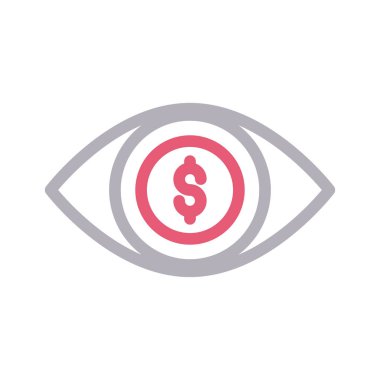 dolar renkli çizgi vektör simgesi