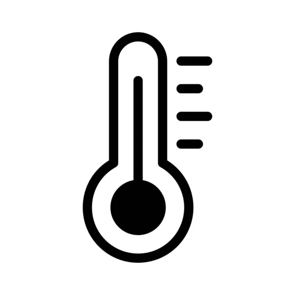 Thermomètre Glyphe Vecteur Plat Icône — Image vectorielle