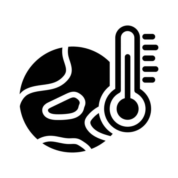 Temperature Glyph Flat Vector Icon — Stock Vector