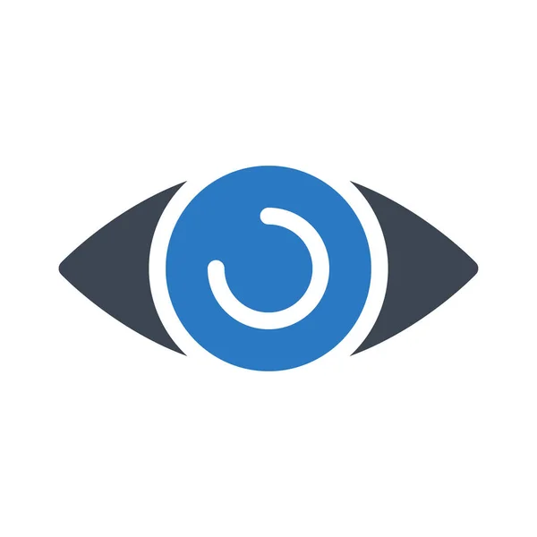 Значок Вектора Цвета Глазного Глифа — стоковый вектор