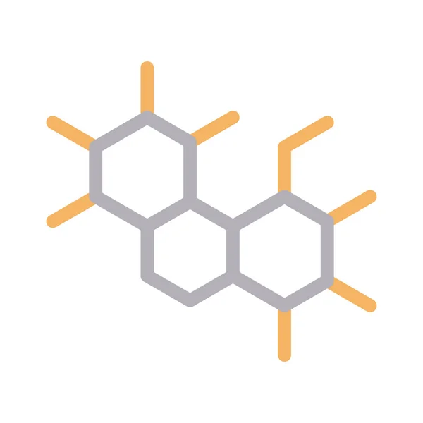 Molécule Couleur Ligne Vecteur Icône — Image vectorielle