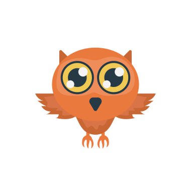 kuş vektör rengi düz simge 