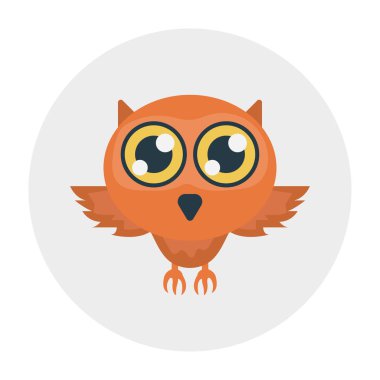 kuş vektör rengi düz simge 