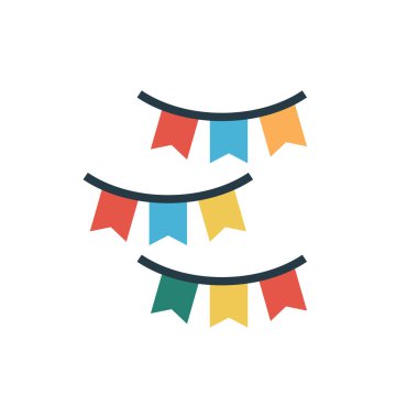 küçük bayraklar vektör düz simgesi