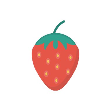 taze çilek vektörü düz simgesi
