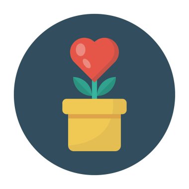 kalp çiçeği vektör düz simgesi