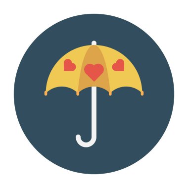 aşk şemsiyesi vektör düz simgesi