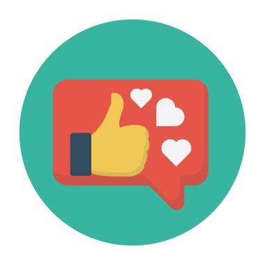 sevgi sembolü düz simge