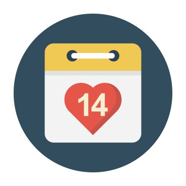 Sevgililer Günü sembolü düz simgesi