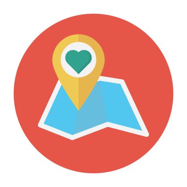 konum glyph düz simgesi