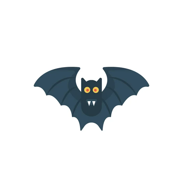 Pipistrello Vettore Colore Icona Piatta — Vettoriale Stock