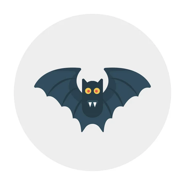 Pipistrello Vettore Colore Icona Piatta — Vettoriale Stock