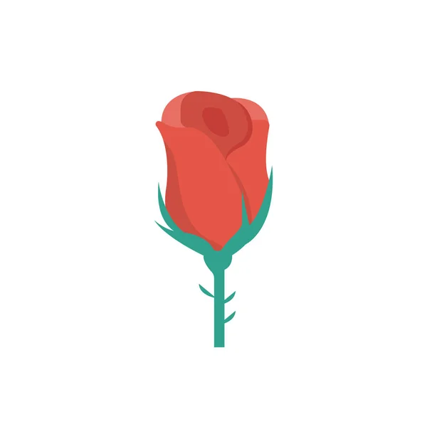 Червона Троянда Вектор Плоска Іконка — стоковий вектор