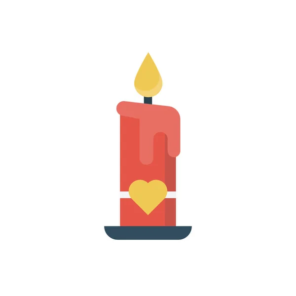 Kerzenlicht Vektor Flaches Symbol — Stockvektor