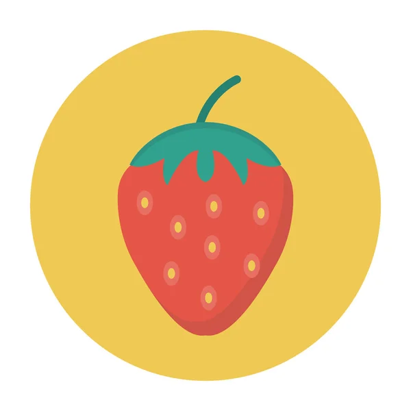 Fresa Fruta Vector Icono Plano — Archivo Imágenes Vectoriales