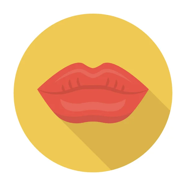 Kiss Glyph Flat Icon — Stock Vector