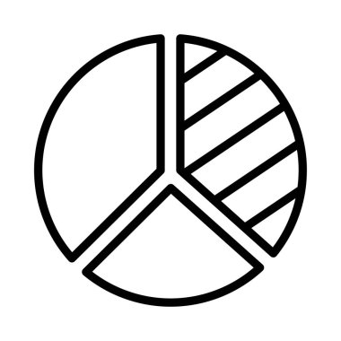 Pasta grafiği ince çizgi simgesi