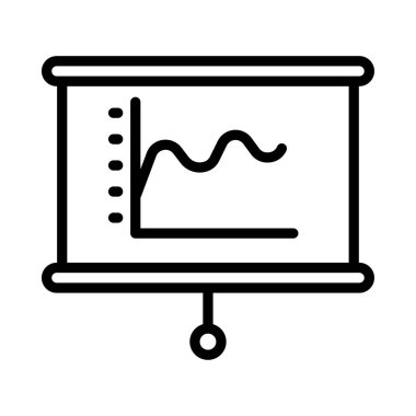 grafik sunum vektörü ince çizgi simgesi