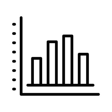 sütun grafik vektörü ince çizgi simgesi