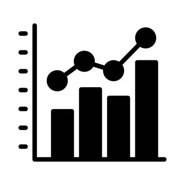Çubuk grafik vektör glifini yükselt 