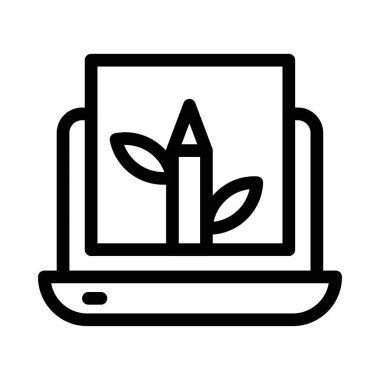 çevrimiçi nakit vektörü ince çizgi simgesi 