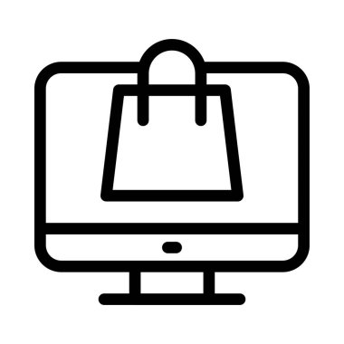 çevrimiçi alışveriş vektörü kabartma çizgisi simgesi 