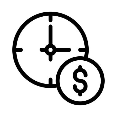 para zaman vektör çizgisi simgesi 