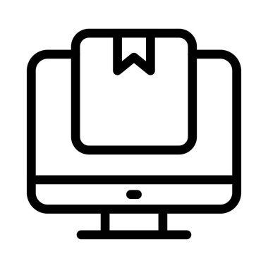 çevrimiçi parsel vektör çizgisi simgesi 