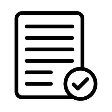 test edilmiş kağıt vektör çizgisi simgesi 