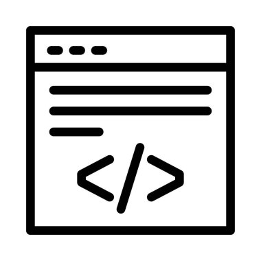 programlama vektörü glyph çizgi simgesi  