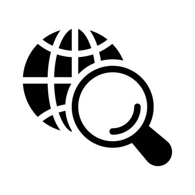 tarayıcı arama vektörü glyph düz simgesi