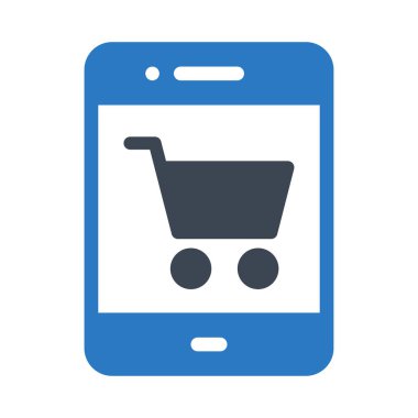 çevrimiçi alışveriş vektörü kabartma renk simgesi  