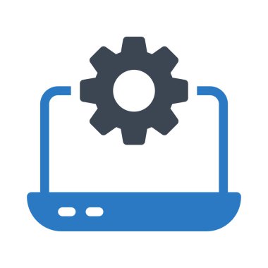 dizüstü bilgisayar ayarlama vektörü renk simgesi  