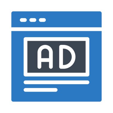 Web reklam vektörü kabartma renk simgesi  