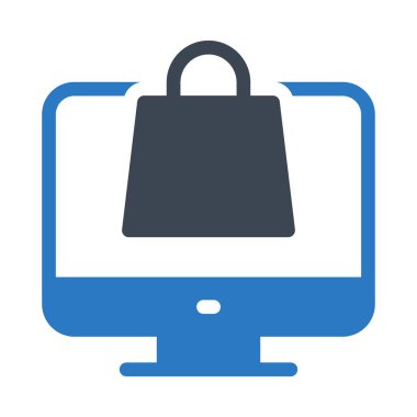 çevrimiçi alışveriş vektörü kabartma renk simgesi  