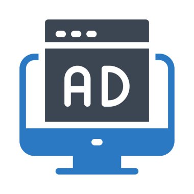 çevrimiçi ad vektör renk simgesi  