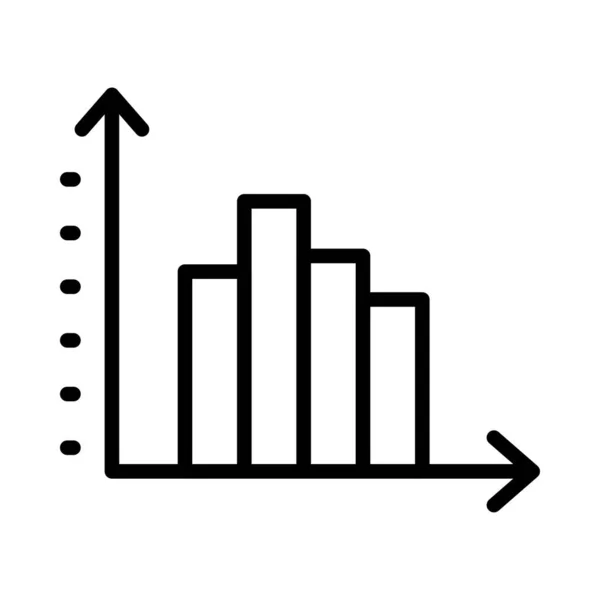 Columna Gráfico Vector Línea Delgada Icono — Vector de stock