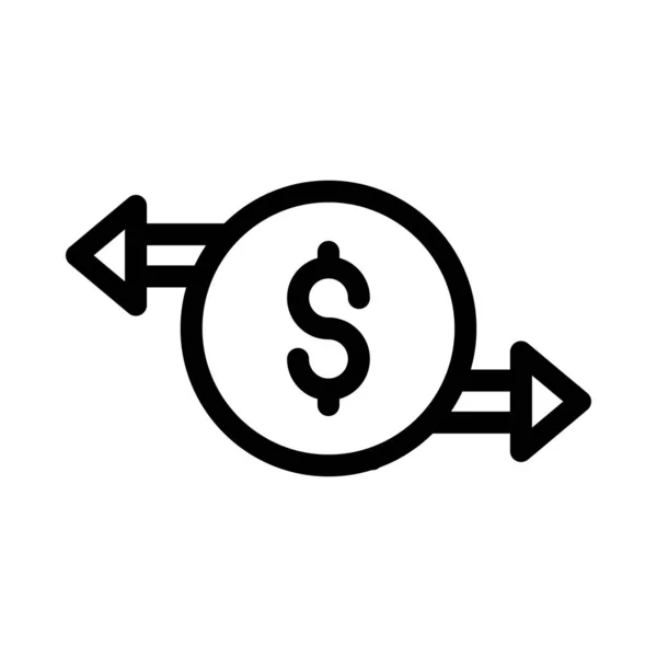 Exchange Money Vector Glyph Line Icon — Stock Vector