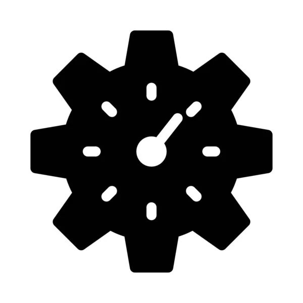 Uhr Einstellung Vektor Glyphen Flaches Symbol — Stockvektor