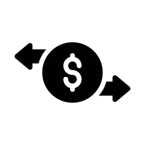 Wisselen Geld Vector Glyph Platte Pictogram — Stockvector